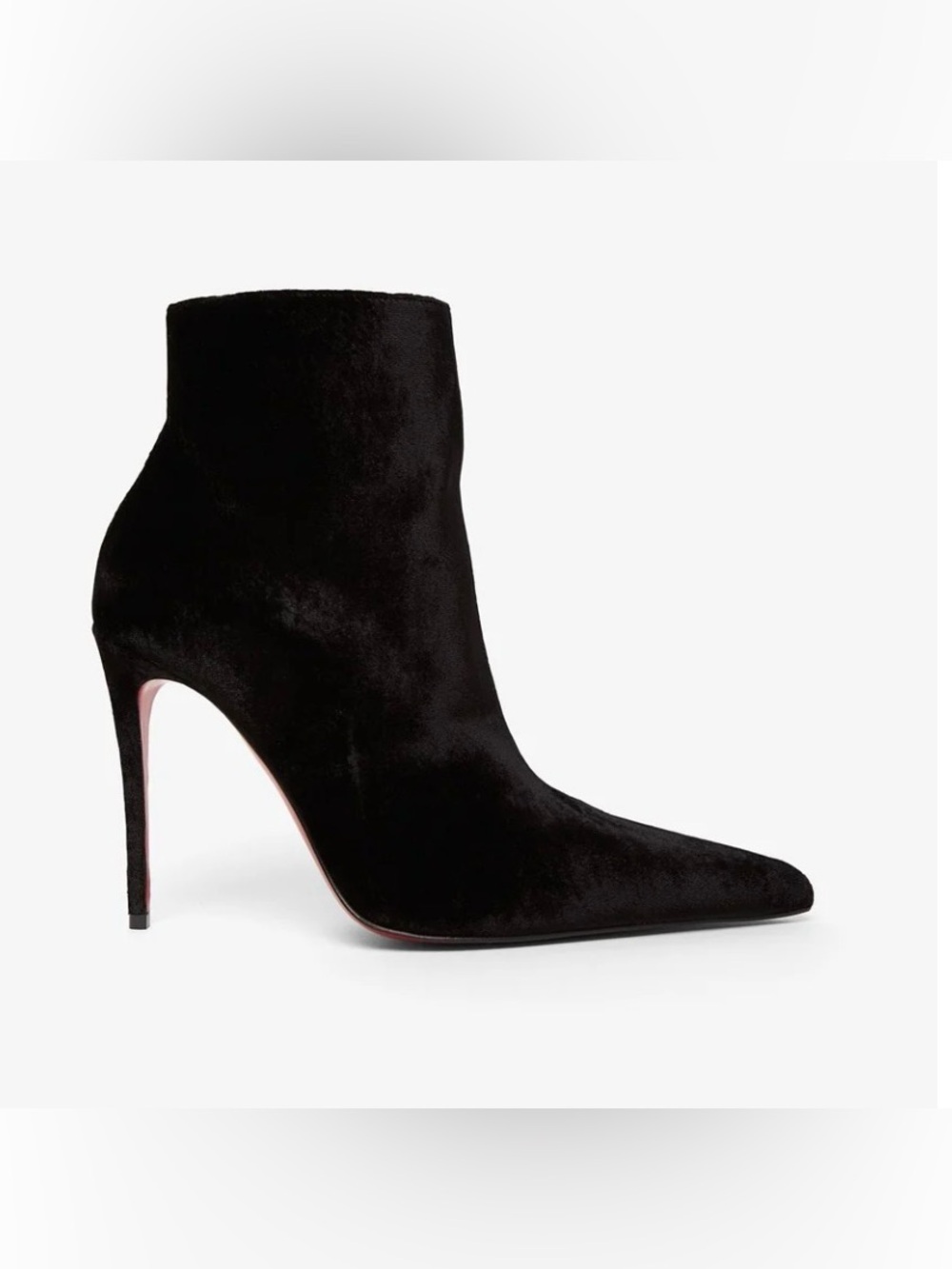 Christian Louboutin Kate max booty 100mm black velour stiletto boot sz 40.5